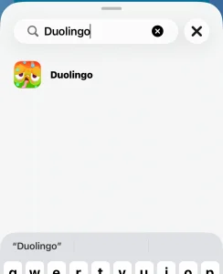 duolingoのウィジェットを検索する画面